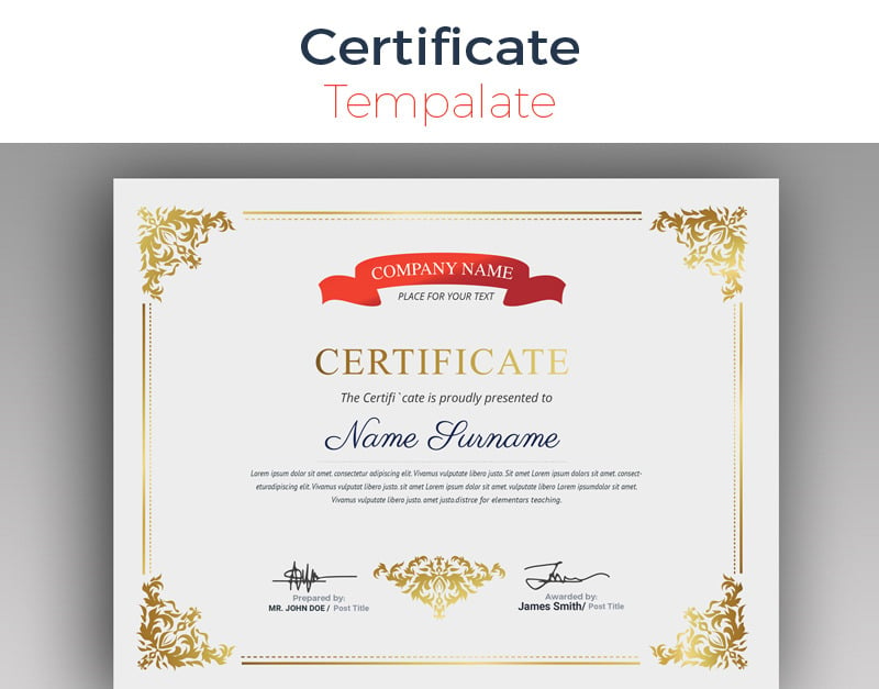 Sophisticated Modern Certificate Template - TemplateMonster