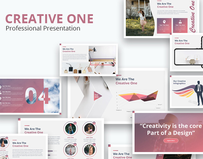 Creative One PowerPoint template #80931 - TemplateMonster