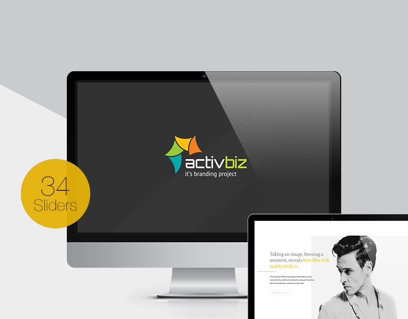 Activbiz Minimal PowerPoint template - TemplateMonster