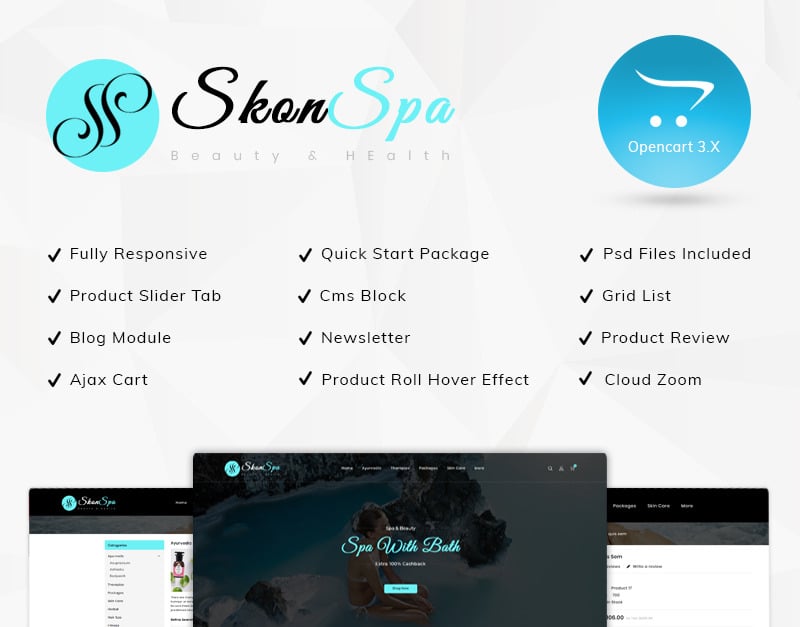 Skon Spa Beauty & Health Responsive OpenCart Template