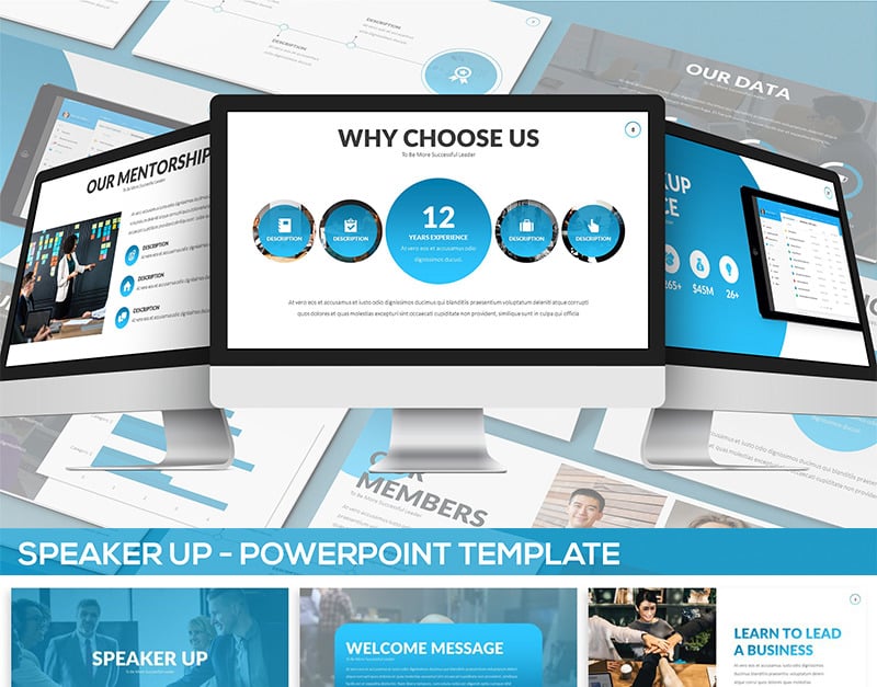 Speaker Up PowerPoint template #81993 - TemplateMonster