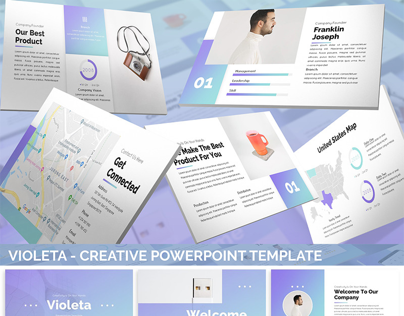 Violeta - Creative PowerPoint template - TemplateMonster