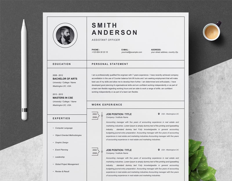 Smith Resume Template #82390 - Templatemonster