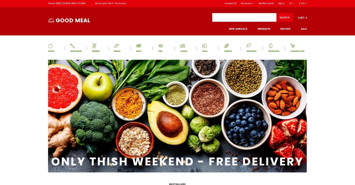 Good Meal - Food Store Multipage Creative OpenCart Template
by RockThemes