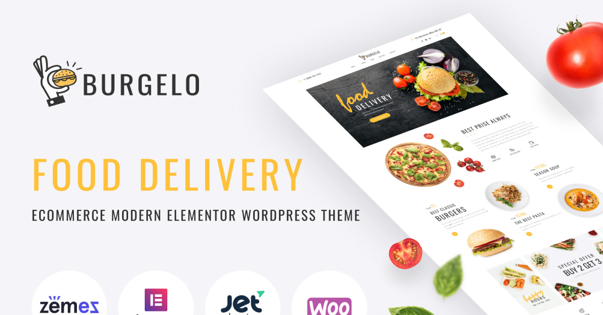 Burgelo - Food Delivery ECommerce Modern Elementor WooCommerce Theme