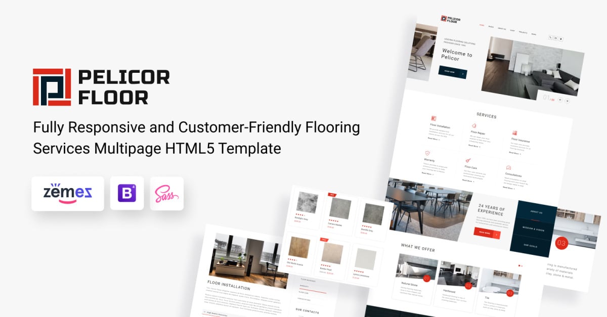 Pelicor Floor Flooring Company Multipage HTML5 Website Template