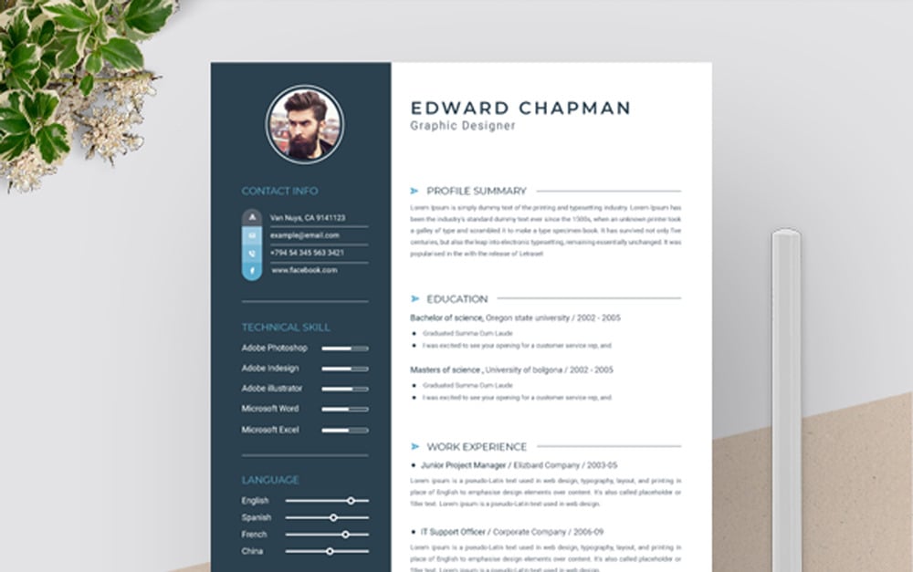 Chapman Resume Template 82852 TemplateMonster