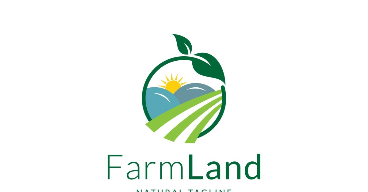 Farm Land Modern Agriculture Logo Design - TemplateMonster