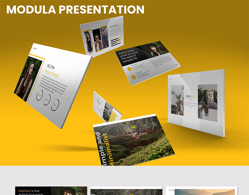 Modula PowerPoint template #82901 - TemplateMonster