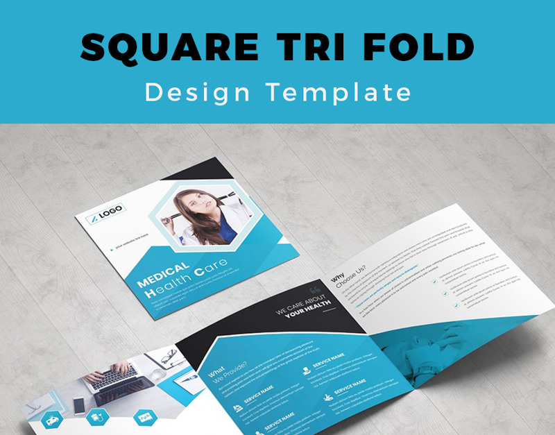 FaxalvenMedical Square Trifold Brochure - Corporate Identity Template