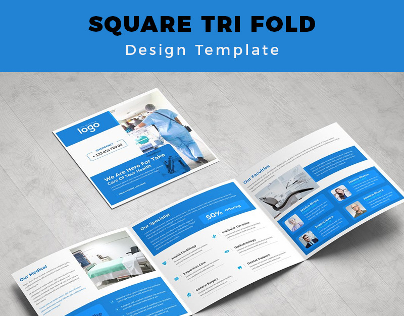 Gibson Medical Square Trifold Brochure - Corporate Identity Template