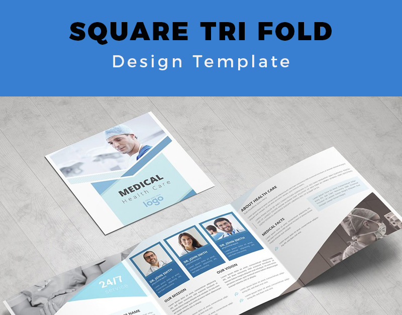 Hasvo Medical Health Care Square Trifold - Corporate Identity Template