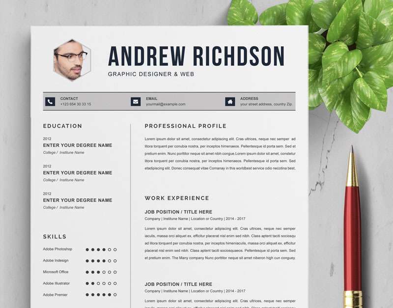 Anderw Resume Template #87413 - TemplateMonster