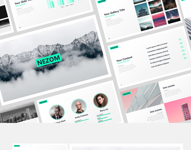 Nezom PowerPoint template #87595 - TemplateMonster