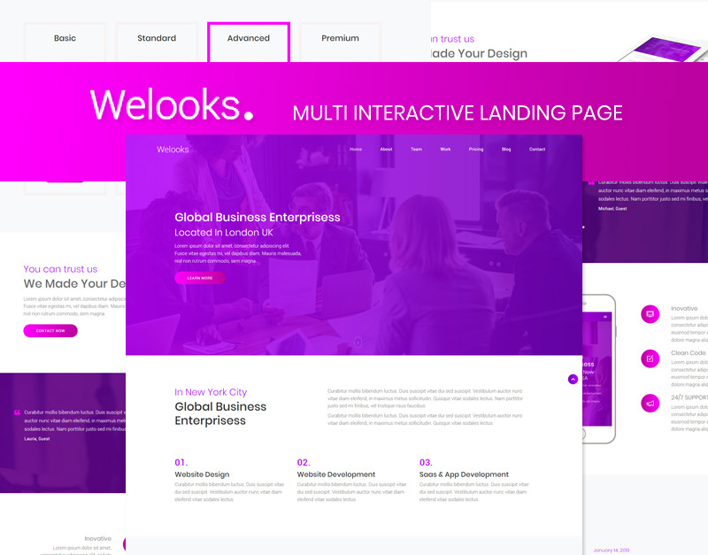 Welooks - Multi Interactive Landing Page Template
by on3stepthemes