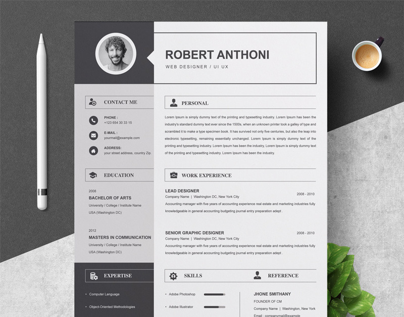 Anthoni Resume Template #88695 - TemplateMonster