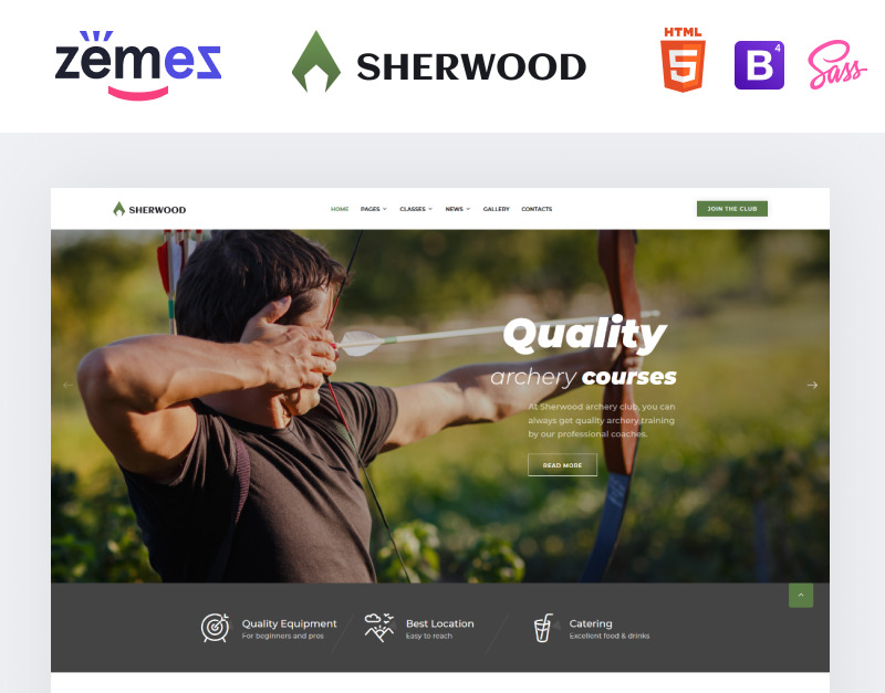 Sherwood Archery Multipage Clean HTML Website Template