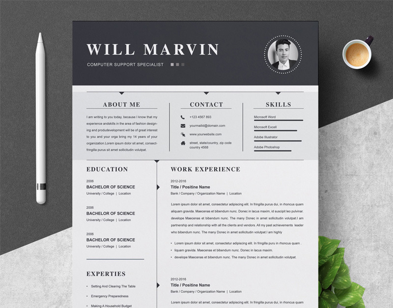 Will Marvin Resume Template #88697 - TemplateMonster