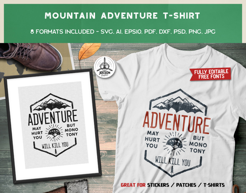 Mountain Adventure - T-shirt Design #89023 - TemplateMonster