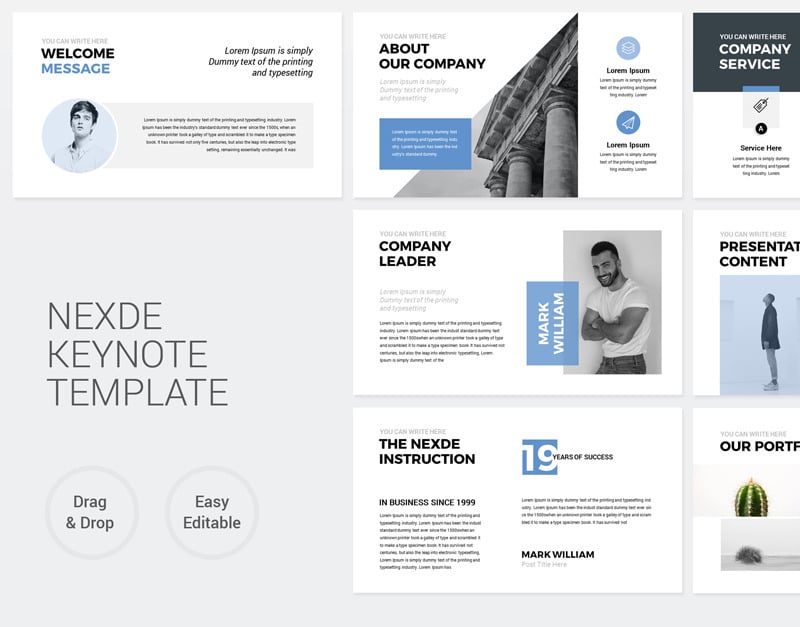 Nexde - Modern Simple clean Business Presentation - Keynote template