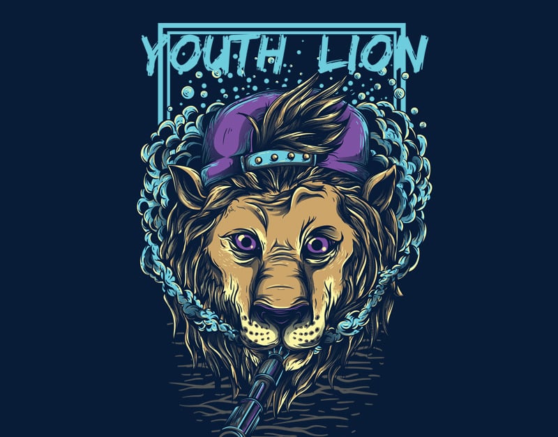 Vector T-shirt Design With Lion Royalty-Free Stock Image - Storyblocks