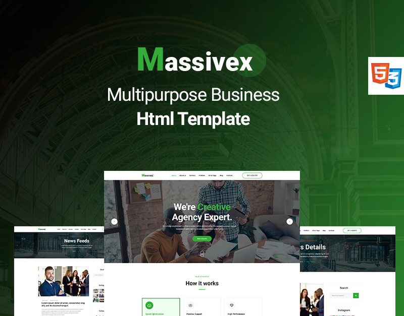 Massivex - Multipurpose Business Landing Page Template
by zcube