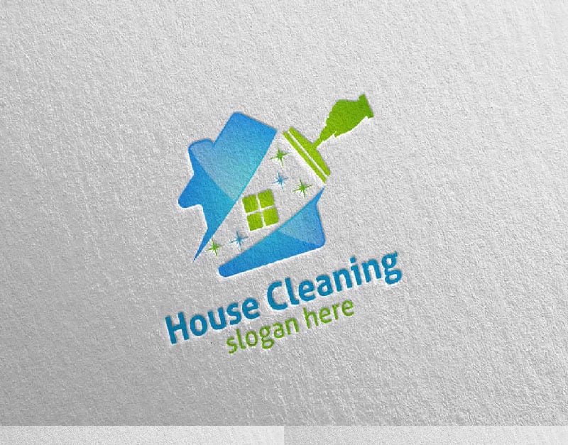 Cleaning Service with Eco Friendly 6 Logo Template