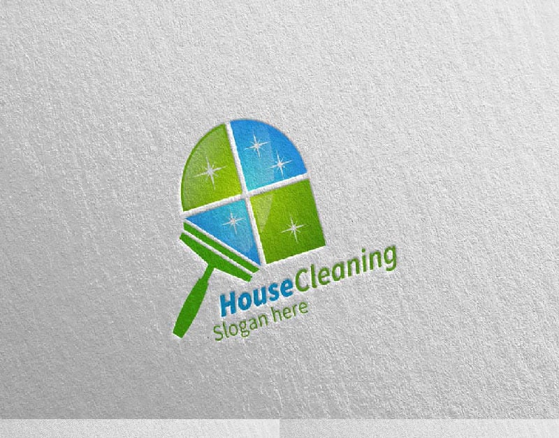 Cleaning Service with Eco Friendly 16 Logo Template