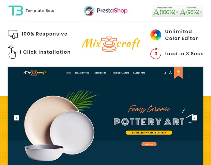 Mix Craft - Ceramic Responsive PrestaShop Theme
by Webvolty