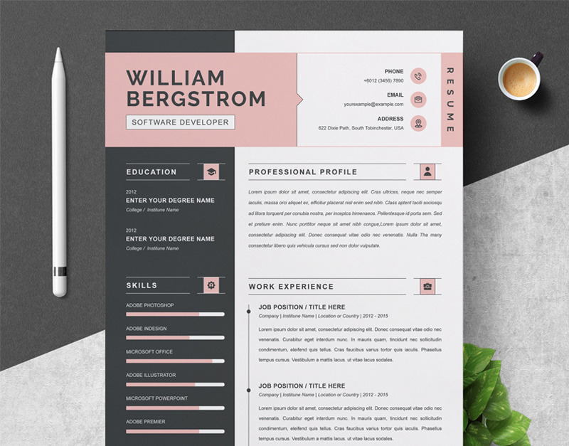 William Resume Template #90395 - TemplateMonster