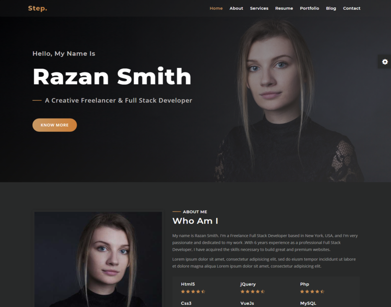 Step - Responsive Personal Portfolio Landing Page Template