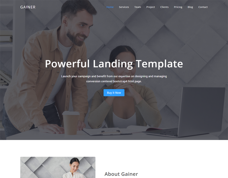 Gainer - Landing Page Template
by Shreethemes