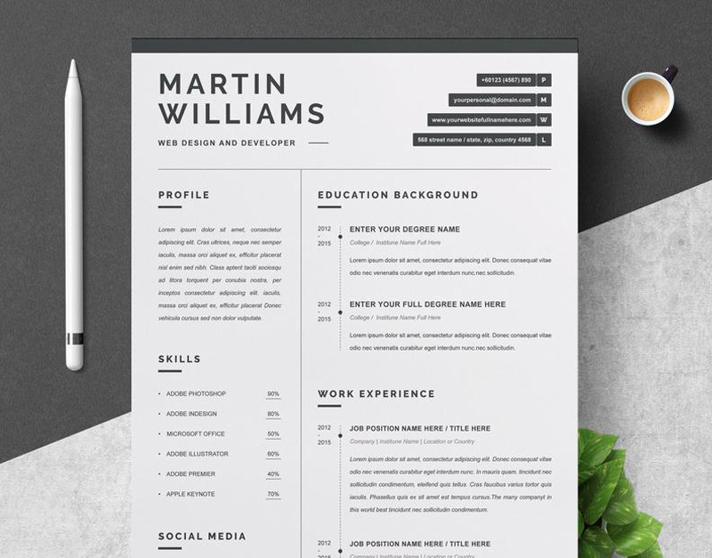 Martin Resume Template #90613 - TemplateMonster