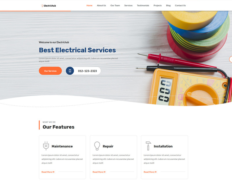 Electrichub Landing Page Template
by sbtechnosoft