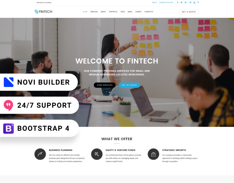 FinTech - Novi Builder Financial Planner Landing Page Template
by Novi