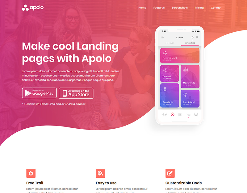 Apolo - App Landing Page Template
by themeland