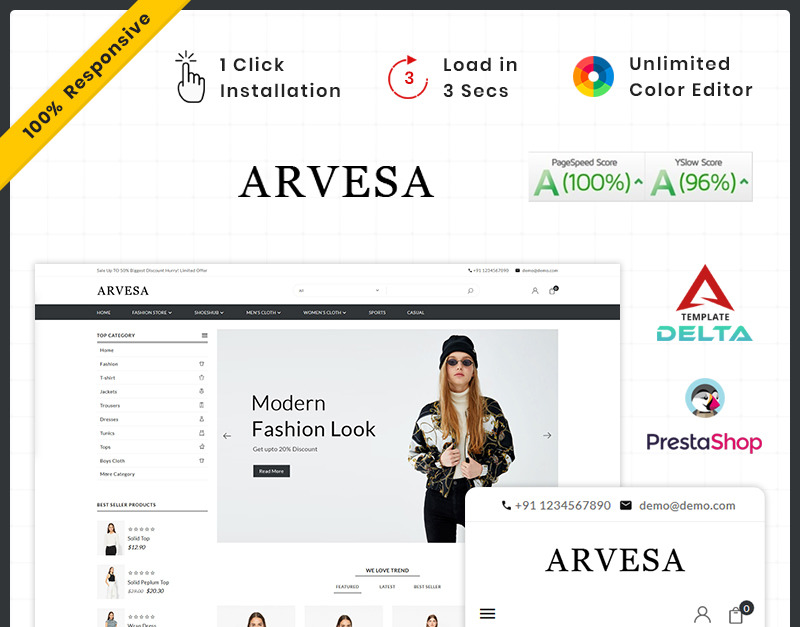 Fashi Arvesa - Fashion Shop PrestaShop Theme
by Webvolty