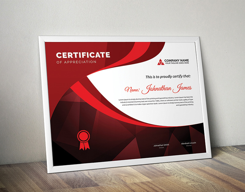 Curvy Abstract Certificate Template #95388 - TemplateMonster