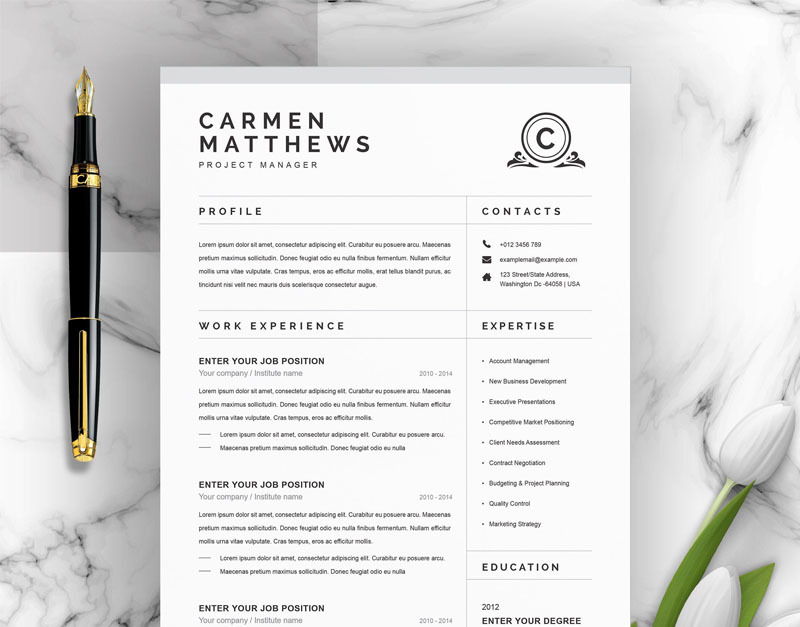 Carmen Resume Template #95619 - TemplateMonster