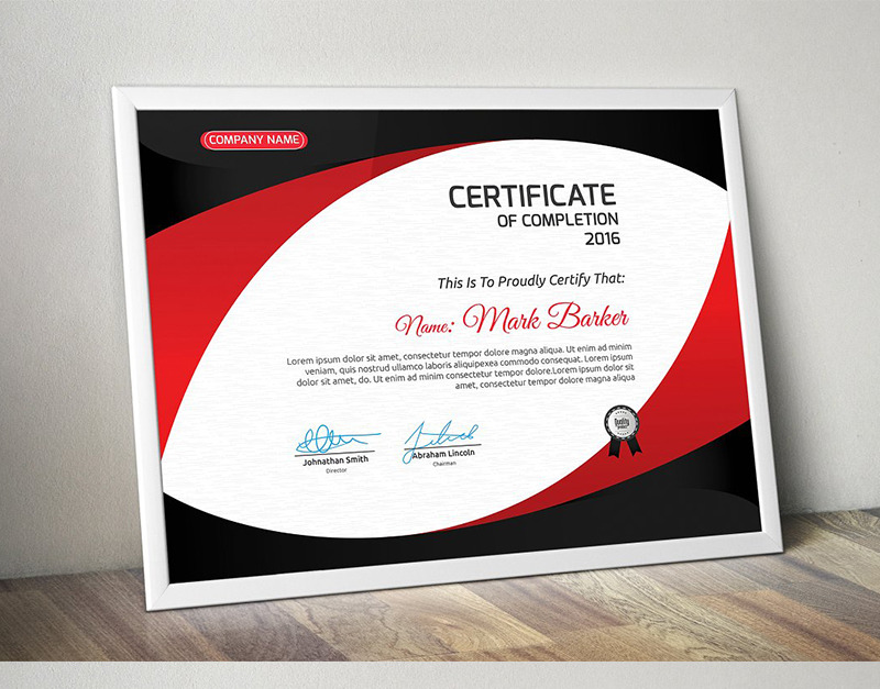 Curvy Modern Certificate Template #95703 - TemplateMonster