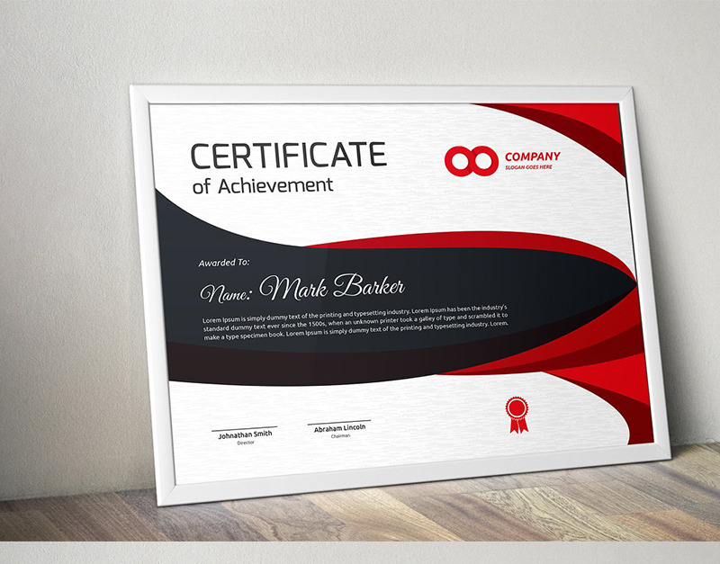 Curvy Modern Certificate Template #96152 - TemplateMonster