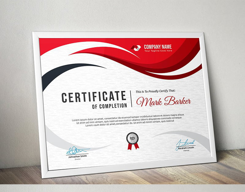 Wavy Modern Certificate Template #96221 - TemplateMonster