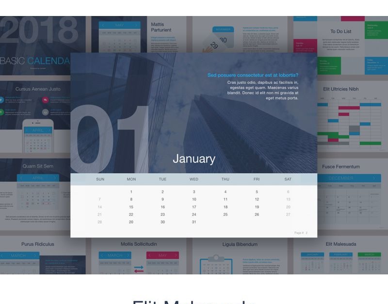 Calendar Keynote template 96436 TemplateMonster