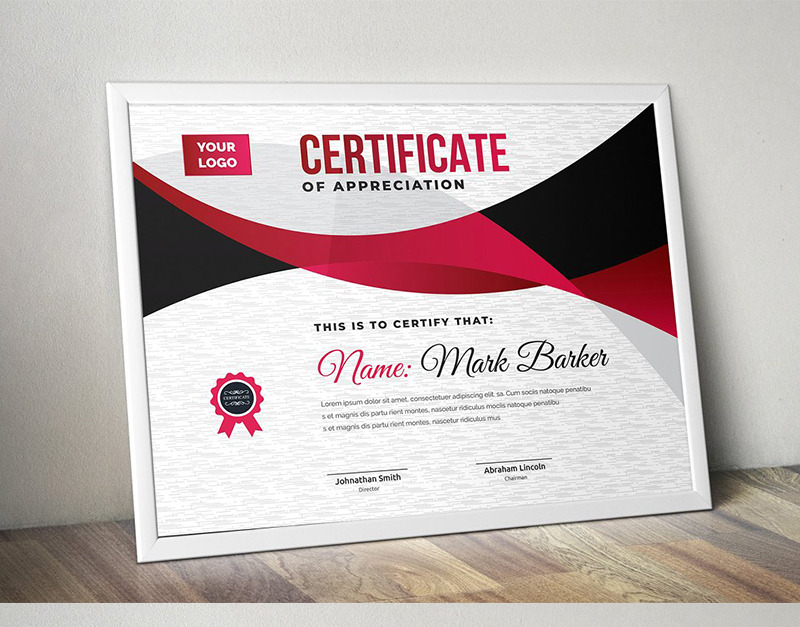 Curvy Modern Certificate Template #96501 - TemplateMonster