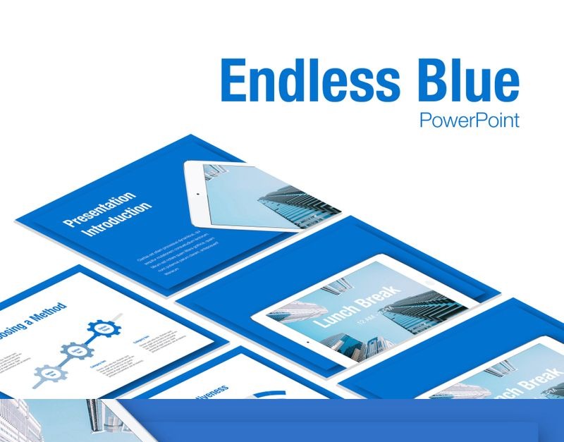 Endless Blue PowerPoint template #96577 - TemplateMonster
