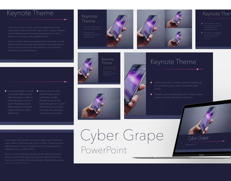Modelo de PowerPoint de uva cibernética TemplateMonster