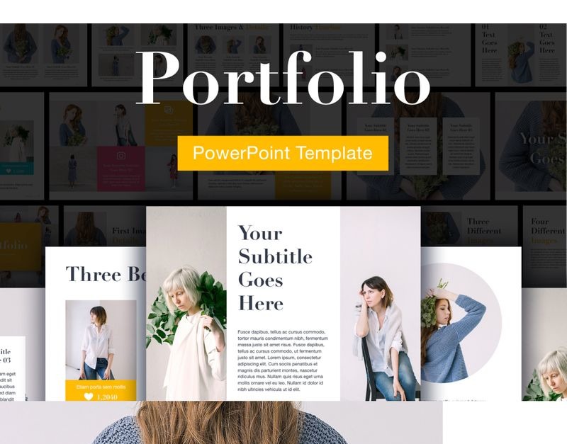 Portfolio PowerPoint template #96694 - TemplateMonster