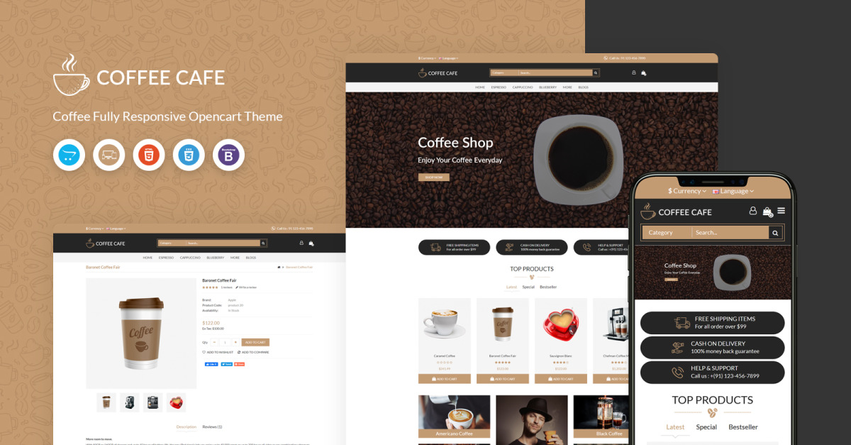 Coffee Cafe - Responsive OpenCart Template
by Mahardhi