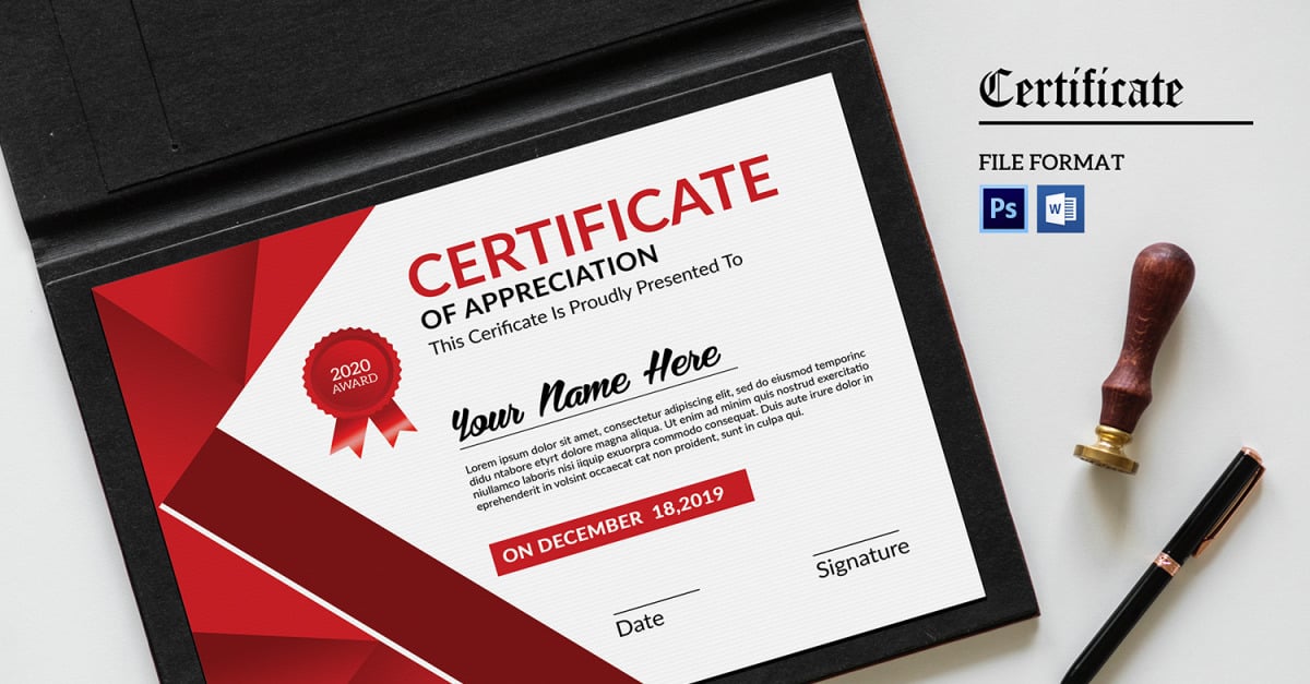 Sistec Appreciation Certificate Template - TemplateMonster