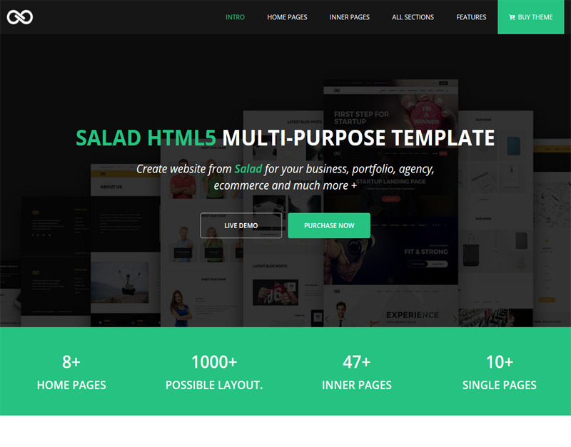 Salade - Modèle de site Web HTML polyvalent - TemplateMonster
